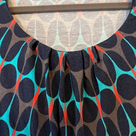 Boden Highgate knit dress 4L long tall blue red grey print - Picture 5 of 10